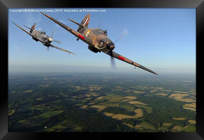  SPITFIRE AND HURRICANE Framed Print by Anthony Kellaway