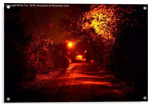  country lane at night Acrylic by Derrick Fox Lomax