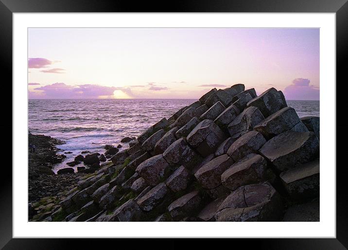 Giants Causeway at dusk Framed Mounted Print by Ian Middleton