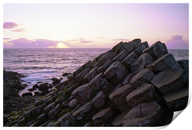 Giants Causeway at dusk Print by Ian Middleton