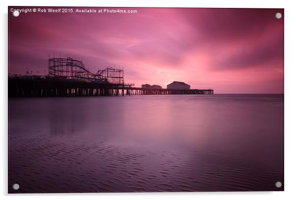  Clacton Pier Pinks Acrylic by Rob Woolf