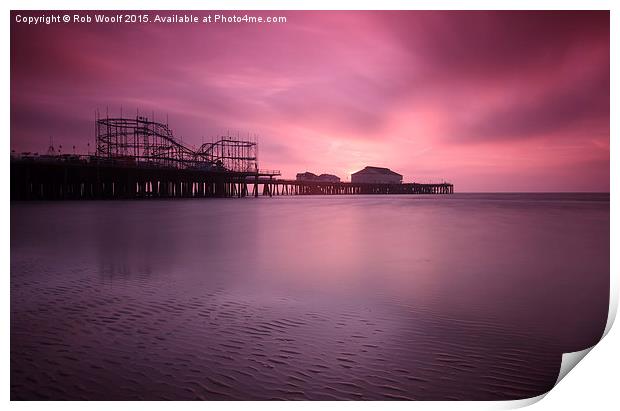  Clacton Pier Pinks Print by Rob Woolf
