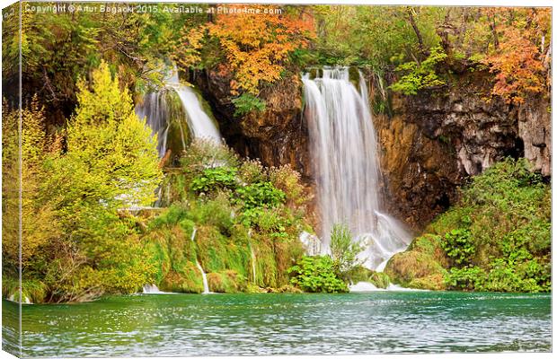 Waterfalls in Autumn Scenery Canvas Print by Artur Bogacki