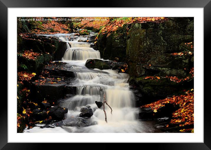 Lumsdale falls  Framed Mounted Print by Neil Ravenscroft