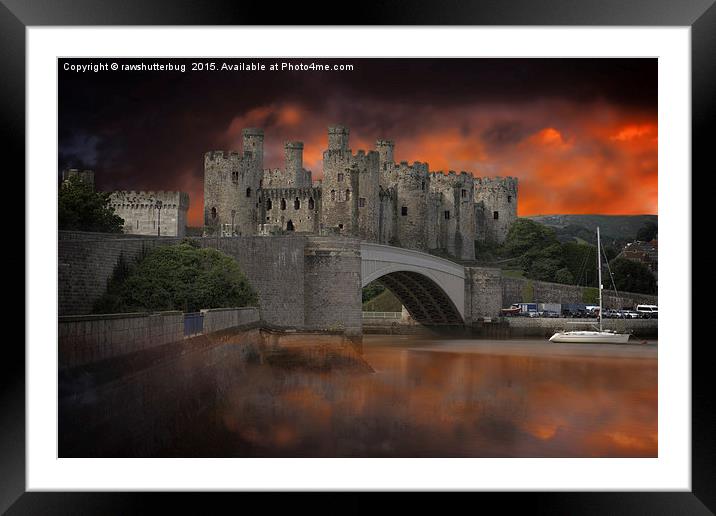 Dramatic Sky Over Castell Conwy Framed Mounted Print by rawshutterbug 
