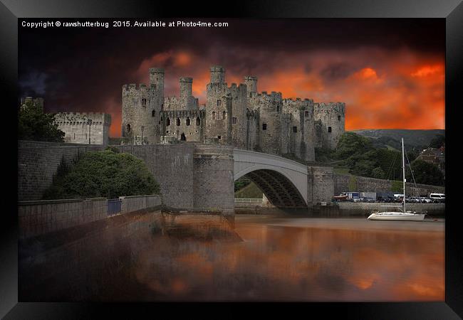 Dramatic Sky Over Castell Conwy Framed Print by rawshutterbug 