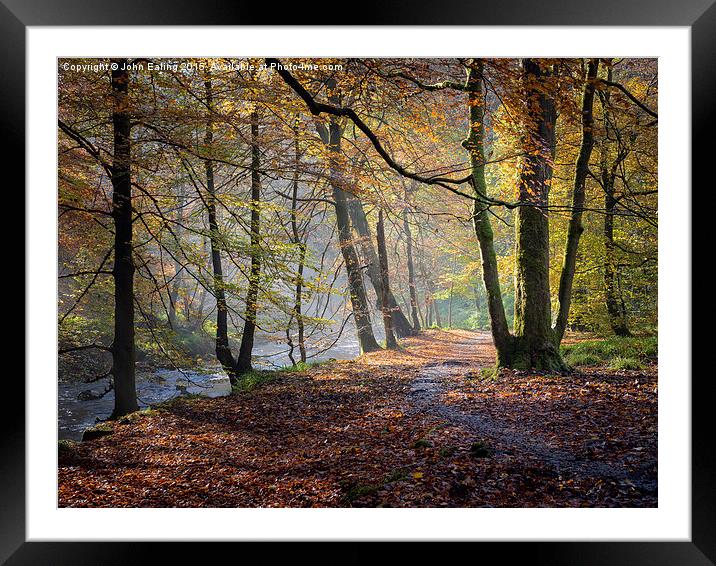  Hebden Water, Yorkshire, Autumn Framed Mounted Print by John Ealing