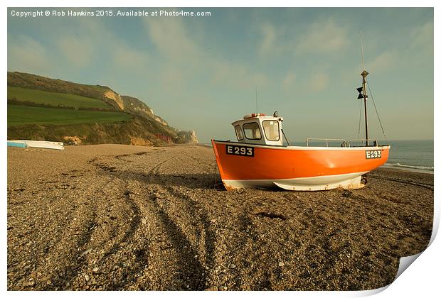  Branscombe Boat  Print by Rob Hawkins