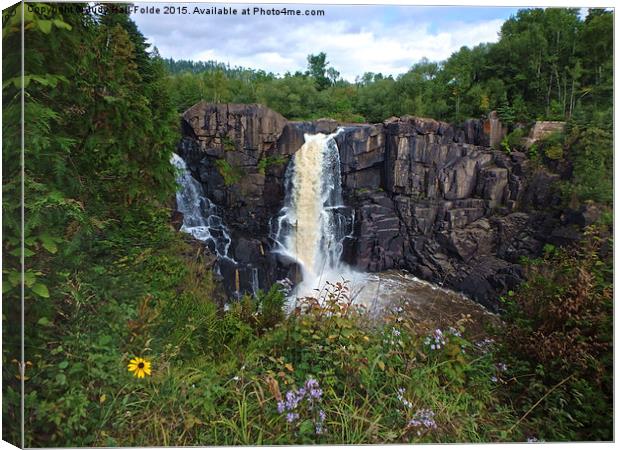 High Falls Surrounded by Nature Canvas Print by Judy Hall-Folde