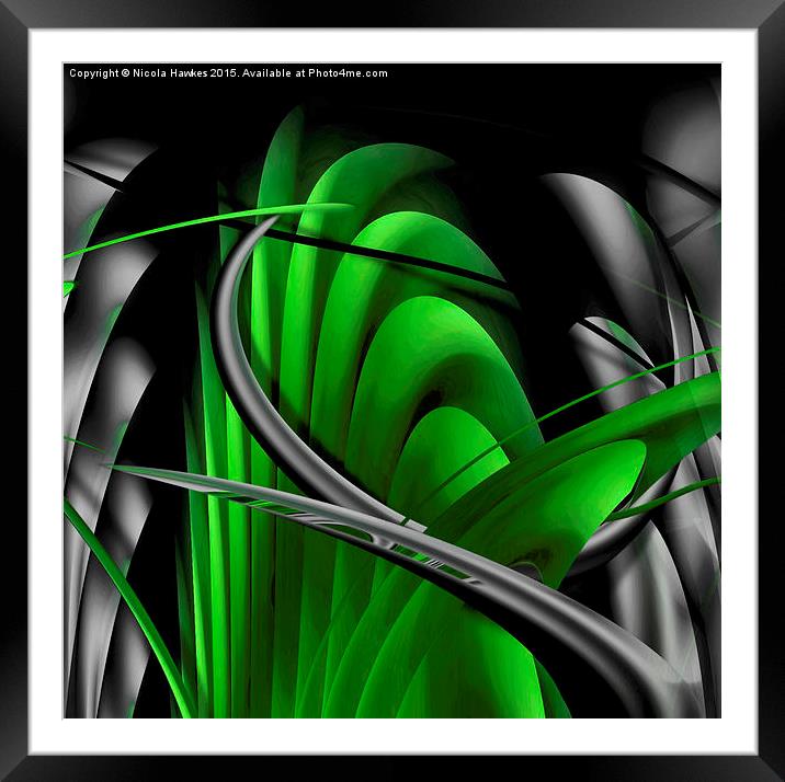  Underworld (bright green) Framed Mounted Print by Nicola Hawkes
