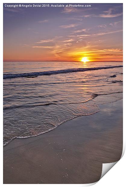 Last Minute Summer Beach Sunset  Print by Angelo DeVal