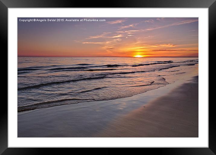 Last Minute Summer Beach Sunset in Algarve Framed Mounted Print by Angelo DeVal