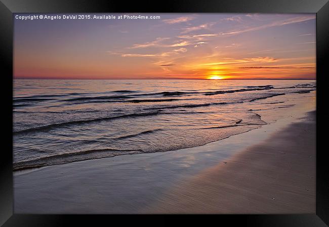 Last Minute Summer Beach Sunset in Algarve Framed Print by Angelo DeVal