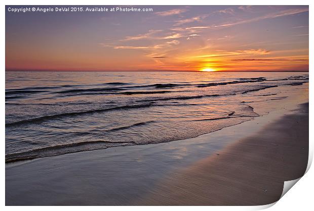 Last Minute Summer Beach Sunset in Algarve Print by Angelo DeVal