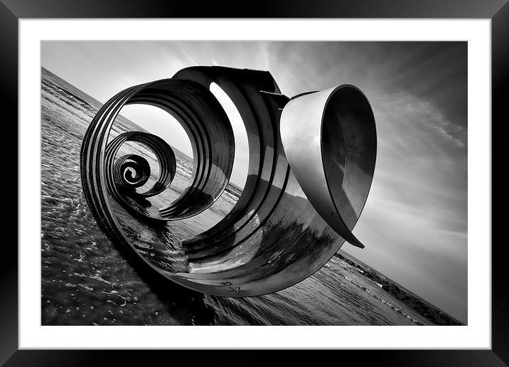 Mary's Shell Angled Black and White Framed Mounted Print by Gary Kenyon