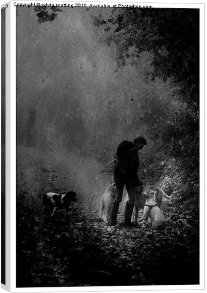  Me and my dogs Canvas Print by sylvia scotting