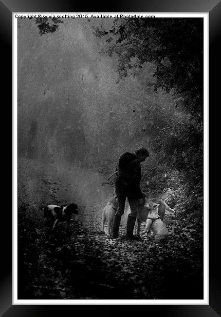  Me and my dogs Framed Print by sylvia scotting