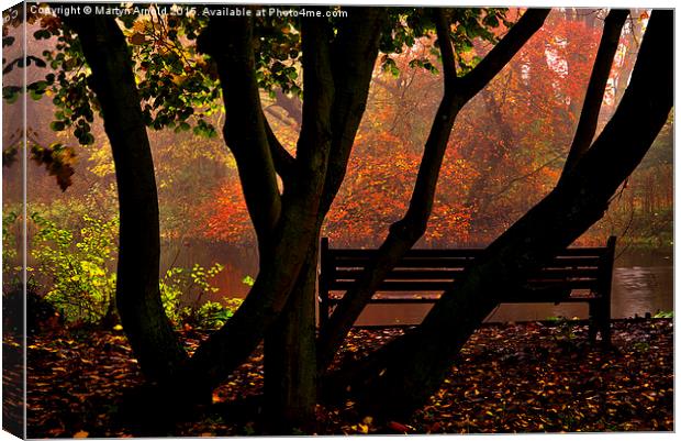  Bench in the Park Canvas Print by Martyn Arnold