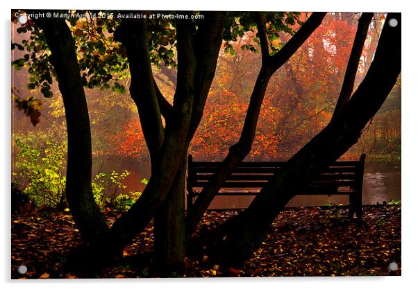  Bench in the Park Acrylic by Martyn Arnold