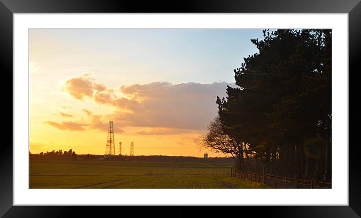 Suffolk Sunset Framed Mounted Print by Ben Tasker
