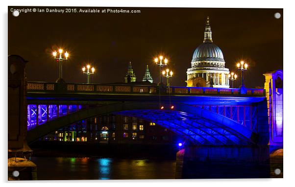  St Paul's behind Southwark bridge Acrylic by Ian Danbury