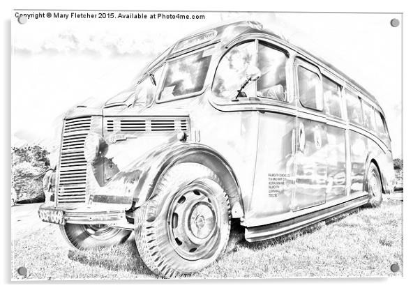  Old Fashioned Bus Acrylic by Mary Fletcher