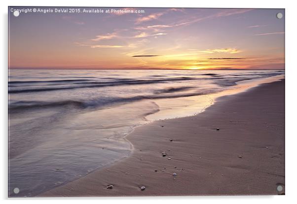 Beach Welcoming Twilight  Acrylic by Angelo DeVal