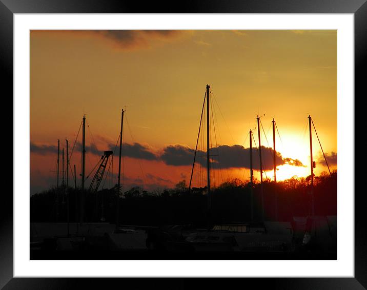 Sunset Mast Framed Mounted Print by Ben Tasker
