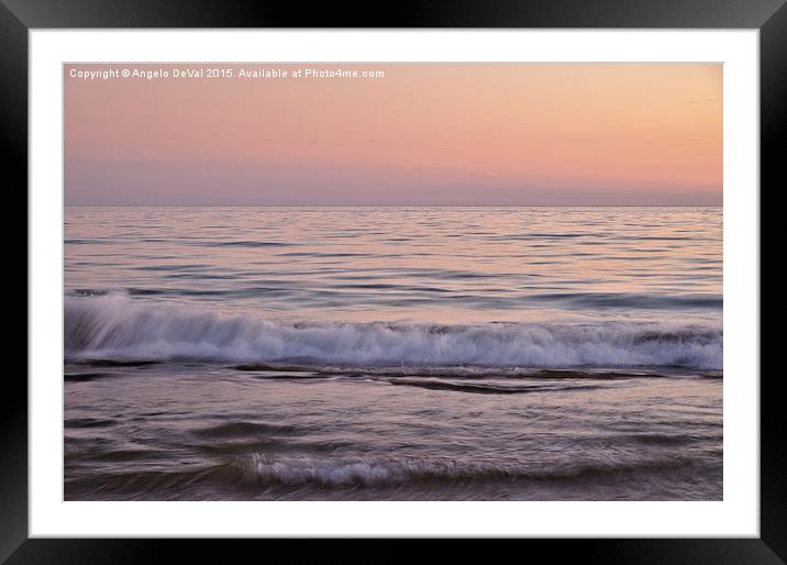 Twilight Waves Coming to the Shore  Framed Mounted Print by Angelo DeVal