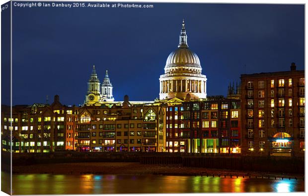  St Paul's Cathedral from the Southbank Canvas Print by Ian Danbury