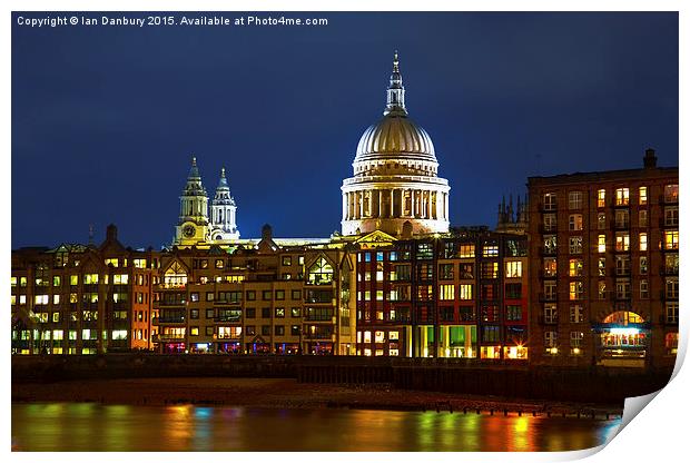  St Paul's Cathedral from the Southbank Print by Ian Danbury