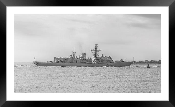 HMS Iron Duke approaches Portsmouth Harbour Framed Mounted Print by Malcolm McHugh