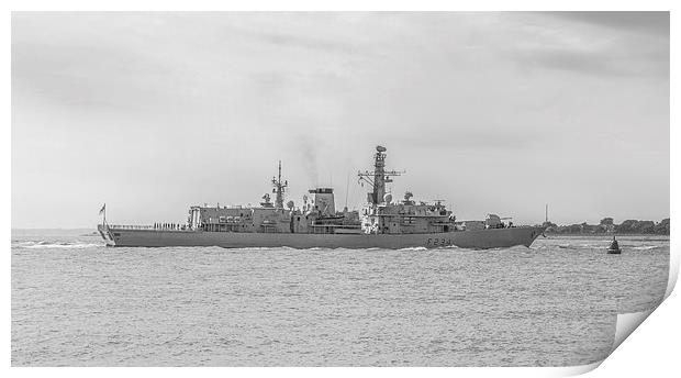 HMS Iron Duke approaches Portsmouth Harbour Print by Malcolm McHugh