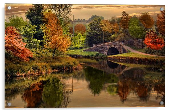  Autumn along the canal. Acrylic by Irene Burdell