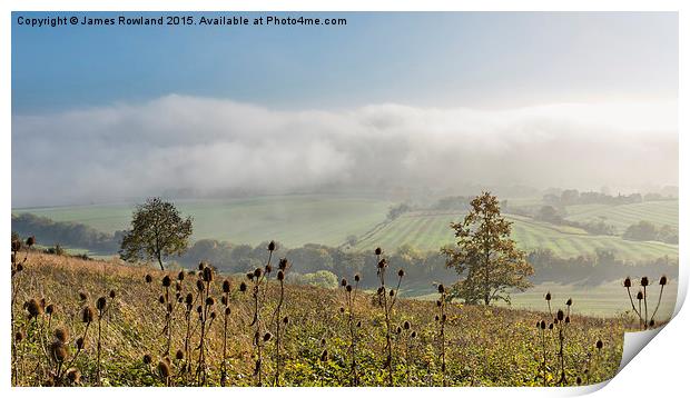  Foggy View from Holly Hill Print by James Rowland