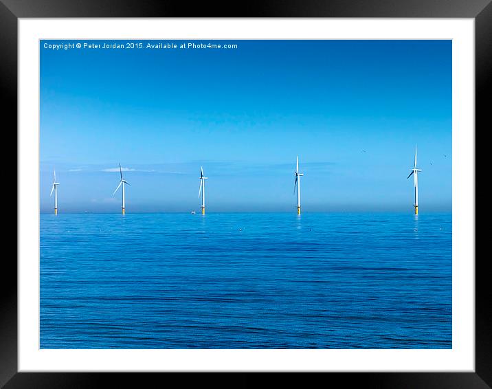 Wind Farm Calm Sea Framed Mounted Print by Peter Jordan