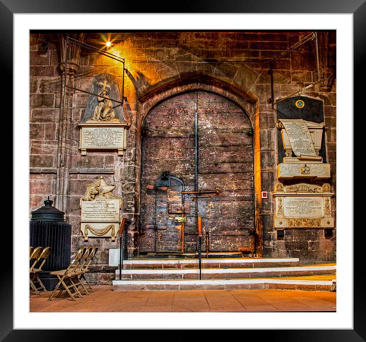  Chester Cathedral Ancient doorway  Framed Mounted Print by Chris Evans