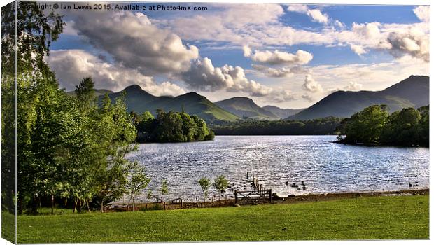 Majestic Derwentwater View Canvas Print by Ian Lewis