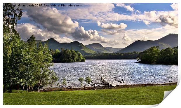 Majestic Derwentwater View Print by Ian Lewis