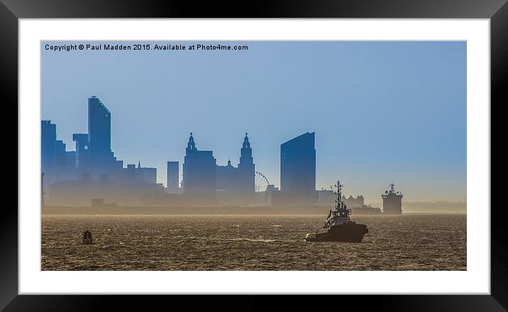 Misty Mersey Morning Framed Mounted Print by Paul Madden