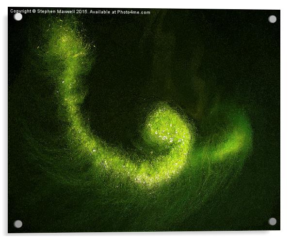 Green Pond Algae Acrylic by Stephen Maxwell