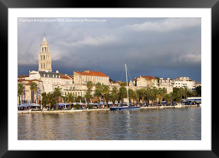 City of Split Old Town Skyline in Croatia Framed Mounted Print by Artur Bogacki