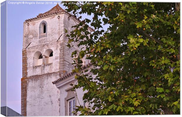 Church Tower and Tree  Canvas Print by Angelo DeVal