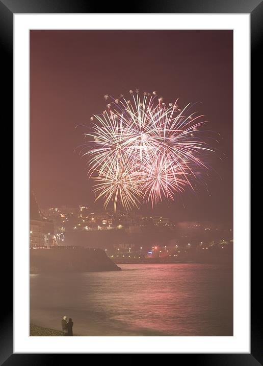 2009 - 2010 New Years Eve fireworks in Nice, Prove Framed Mounted Print by Ian Middleton