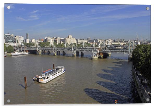  Jubilee Bridges from London Eye  Acrylic by Tony Murtagh