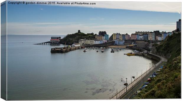  A View of Tenby Harbour Showing the Lovely Pastel Canvas Print by Gordon Dimmer