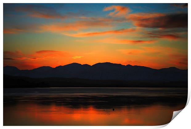  Loch Eil sunset Print by Peter Stuart
