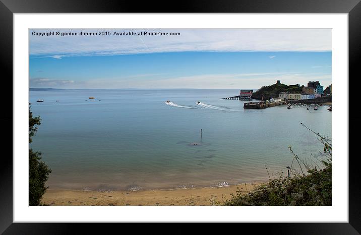  A Sea View from Tenby in Pembrokeshire Framed Mounted Print by Gordon Dimmer
