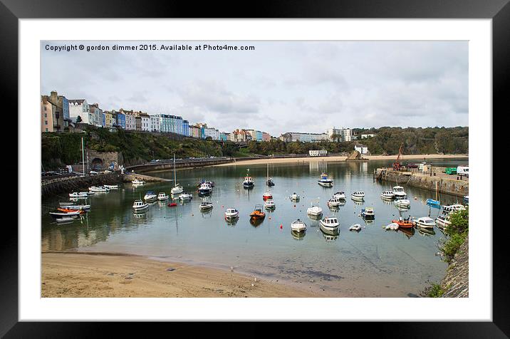  A Reverse View of Tenby Harbour Framed Mounted Print by Gordon Dimmer