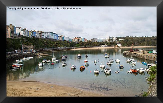  A Reverse View of Tenby Harbour Framed Print by Gordon Dimmer